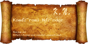 Komáromi Nándor névjegykártya