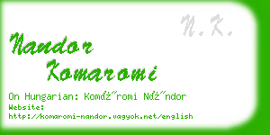 nandor komaromi business card